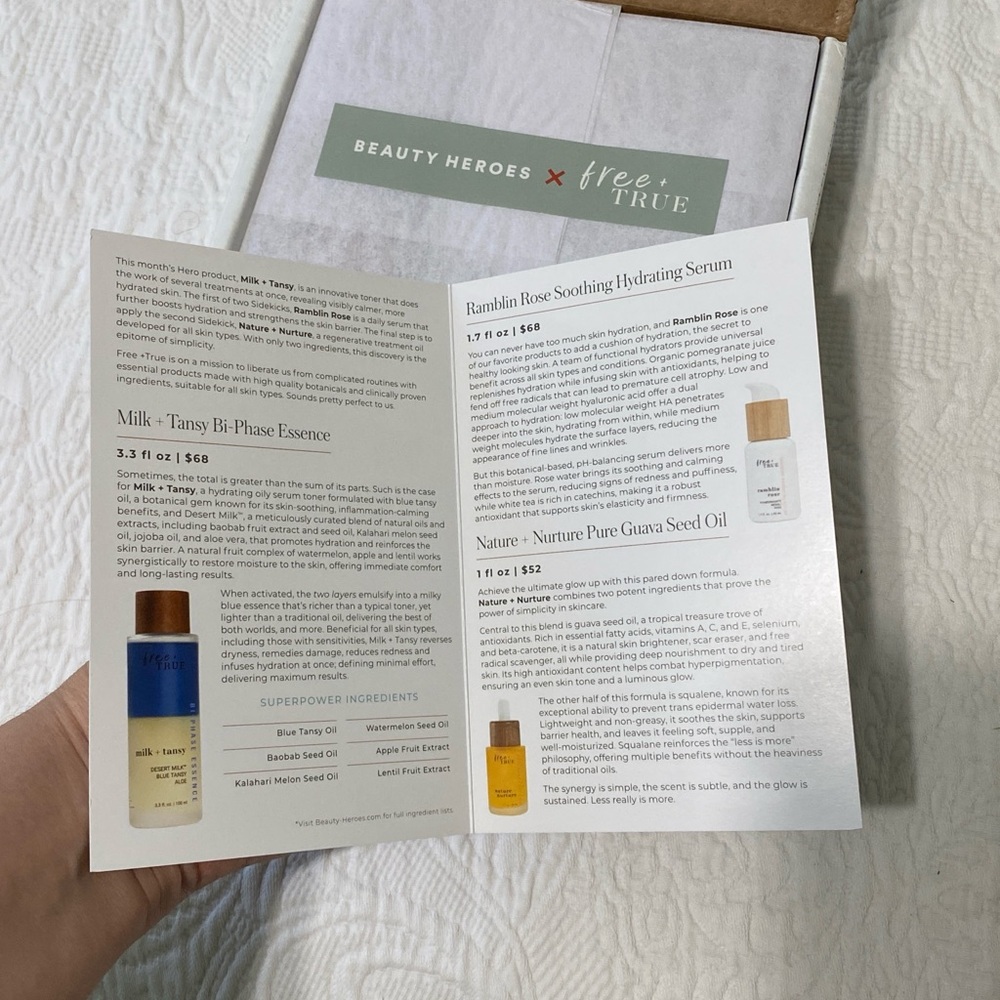 Beauty Heros FREE + TRUE Feb box BNWT Brand New individual value of $188